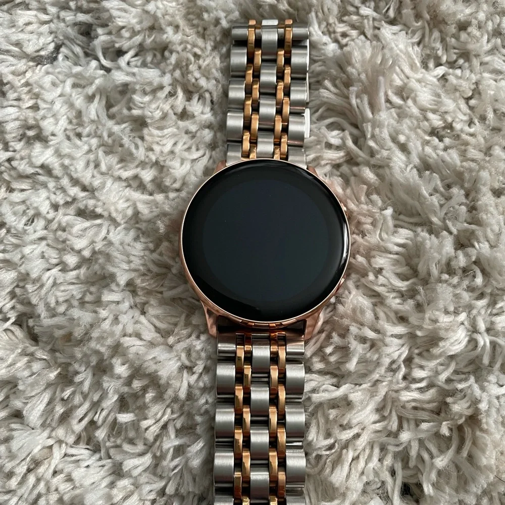 Samsung Smartwatch with Rose Gold and Silver Band